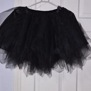 Black Tulle Layered Women's Skirt